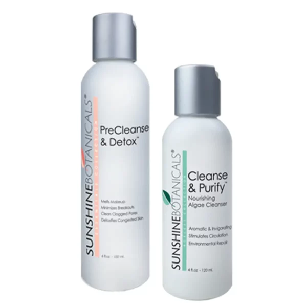 Sunshine Botanical's signature PreCleanse & Detox and Cleanse & Purify cleanser, together in the perfect duo.